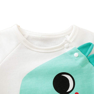 Boys and Girls Cotton Graphic Print Bodysuit In White Color