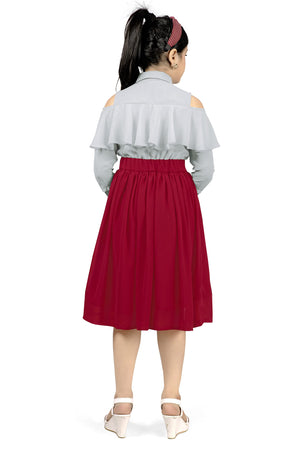Fashion Dream Girl’s Calf Length Solid Dresses