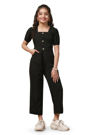 Fashion Dream Girl's Ankle Length Solid Jumpsuit