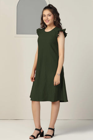Fashion Dream Girls Solid Knee Length Dress|Girl Dress|Frock|Girls Casual Dress|Girls' Frock|Solid Dress for Girls|Knee Length for Girls|Kids Girls