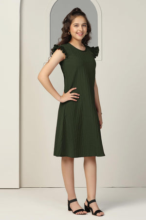 Fashion Dream Girls Solid Knee Length Dress|Girl Dress|Frock|Girls Casual Dress|Girls' Frock|Solid Dress for Girls|Knee Length for Girls|Kids Girls