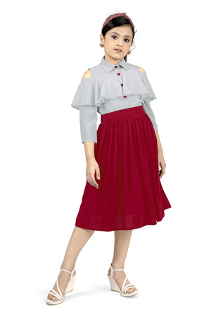 Fashion Dream Girl’s Calf Length Solid Dresses