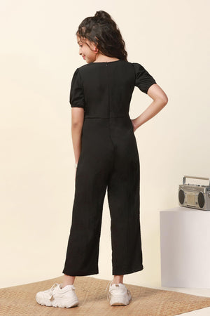Fashion Dream Girl's Ankle Length Solid Jumpsuit