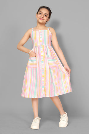 Fashion Dream Girl’s Knee Length Striped Dresses