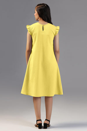 Fashion Dream Girls Solid Knee Length Dress|Girl Dress|Frock|Girls Casual Dress|Girls' Frock|Solid Dress for Girls|Knee Length for Girls|Kids Girls