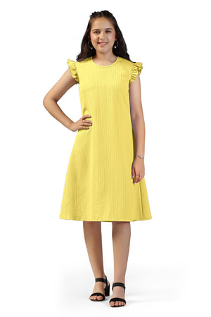 Fashion Dream Girls Solid Knee Length Dress|Girl Dress|Frock|Girls Casual Dress|Girls' Frock|Solid Dress for Girls|Knee Length for Girls|Kids Girls