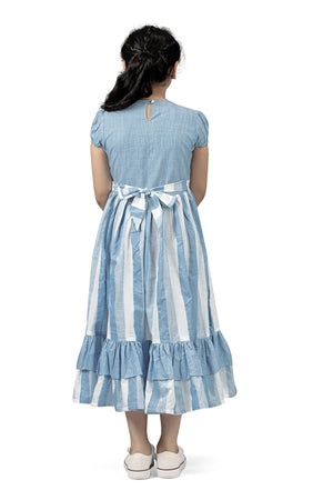 Fashion Dream Girls Stripe Ruffle Hem Dress