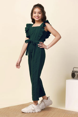 Fashion Dream Girl's Ankle Length Solid Jumpsuit