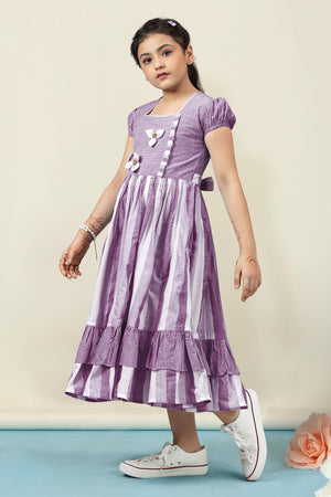 Fashion Dream Girls Stripe Ruffle Hem Dress