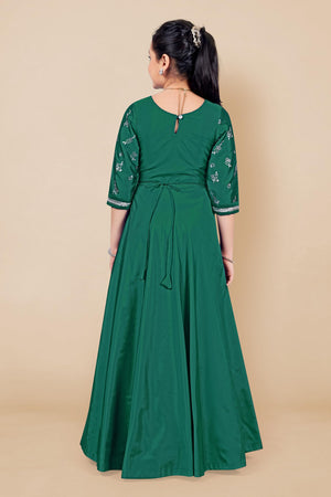Fashion Dream Girls Taffeta Maxi Length Foil Printed Dresses