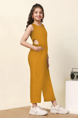 Fashion Dream Girl's Ankle Length Solid Jumpsuit