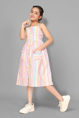 Fashion Dream Girl’s Knee Length Striped Dresses