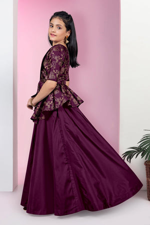 Jwalin Girls Taffeta Maxi Length Foil Printed Dresses
