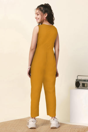 Fashion Dream Girl's Ankle Length Solid Jumpsuit