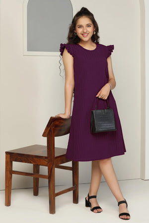 Fashion Dream Girls Solid Knee Length Dress|Girl Dress|Frock|Girls Casual Dress|Girls' Frock|Solid Dress for Girls|Knee Length for Girls|Kids Girls