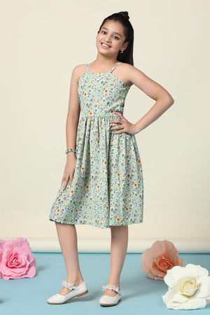 Fashion Dream Girl’s Floral Printed Knee Length Dress