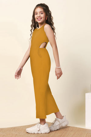 Fashion Dream Girl's Ankle Length Solid Jumpsuit