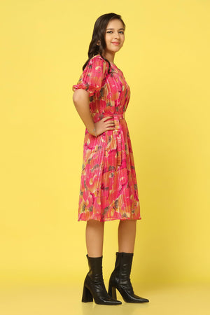 Fashion Dream Girl's Above Knee Length Fit and Flared Dresses
