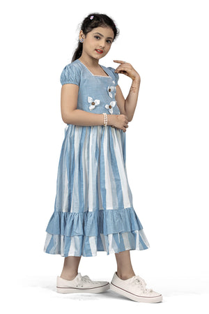 Fashion Dream Girls Stripe Ruffle Hem Dress