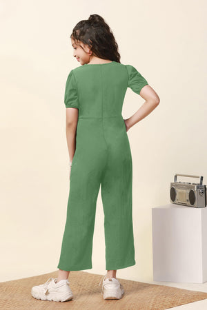 Fashion Dream Girl's Ankle Length Solid Jumpsuit
