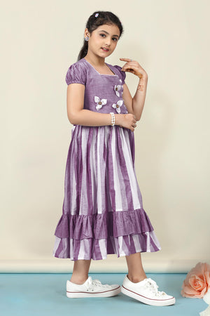 Fashion Dream Girls Stripe Ruffle Hem Dress