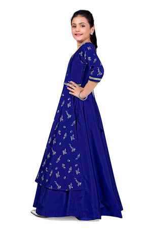 Jwalin Girls Taffeta Maxi Length Foil Printed Dresses