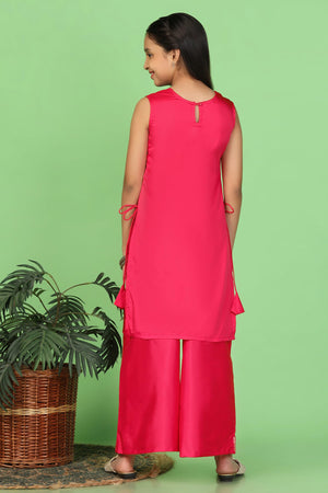Fashion Dream Girl's Taffeta Kurta And Pant Suit Sets