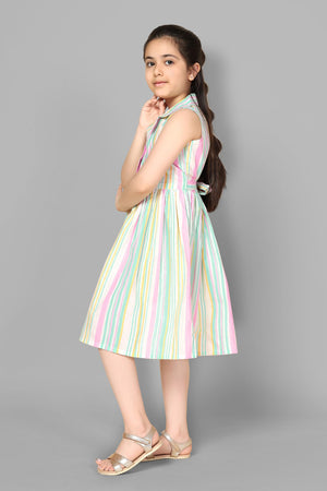 Fashion Dream Girl’s Knee Length Striped Dresses