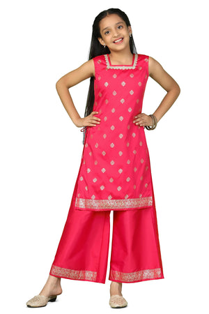 Fashion Dream Girl's Taffeta Kurta And Pant Suit Sets