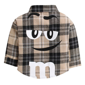 Cotton Blend Boys Plaid Print Shirt And Pant Set