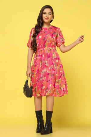 Fashion Dream Girl's Above Knee Length Fit and Flared Dresses