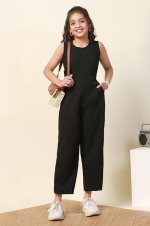 Fashion Dream Girl's Ankle Length Solid Jumpsuit
