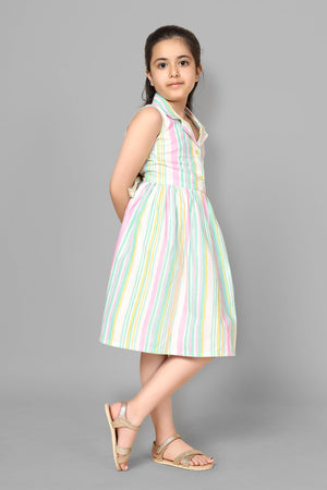 Fashion Dream Girl’s Knee Length Striped Dresses