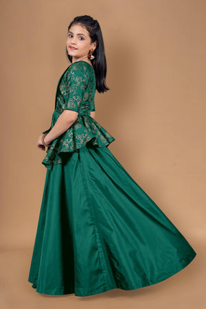 Fashion Dream Girls Taffeta Maxi Length Foil Printed Dresses