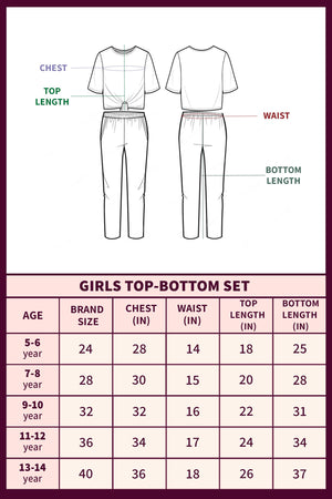 Fashion Dream Girl’s Cream American BSY Top with Rayon Pant Clothing Set