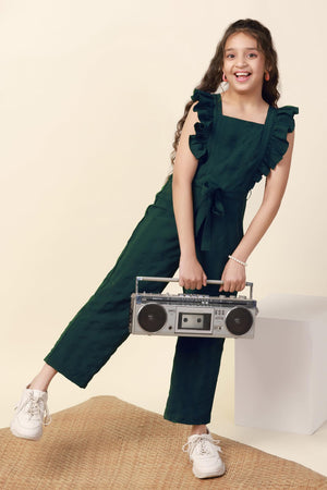 Fashion Dream Girl's Ankle Length Solid Jumpsuit