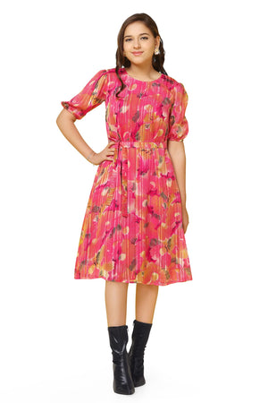 Fashion Dream Girl's Above Knee Length Fit and Flared Dresses