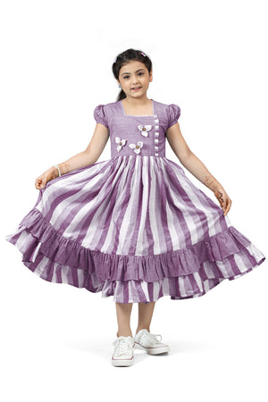 Fashion Dream Girls Stripe Ruffle Hem Dress