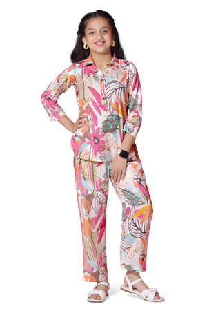 Fashion Dream Girl’s Rayon Cotton Clothing Set|Girls Clothing Set|Printed Girls Co-ords Set|Shirt and Pant set|Printed Clothing Set|2 Piece Set