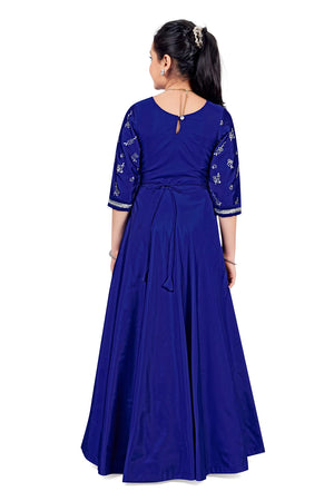 Jwalin Girls Taffeta Maxi Length Foil Printed Dresses