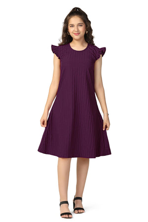 Fashion Dream Girls Solid Knee Length Dress|Girl Dress|Frock|Girls Casual Dress|Girls' Frock|Solid Dress for Girls|Knee Length for Girls|Kids Girls