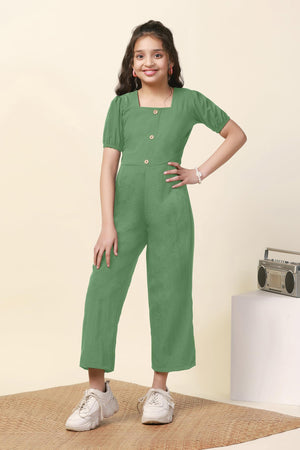 Fashion Dream Girl's Ankle Length Solid Jumpsuit