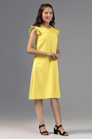 Fashion Dream Girls Solid Knee Length Dress|Girl Dress|Frock|Girls Casual Dress|Girls' Frock|Solid Dress for Girls|Knee Length for Girls|Kids Girls