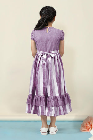 Fashion Dream Girls Stripe Ruffle Hem Dress