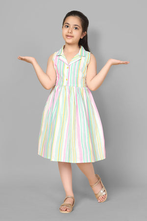 Fashion Dream Girl’s Knee Length Striped Dresses