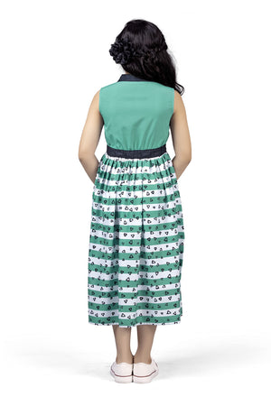 Fashion Dream Girls Crepe Floral Printed Calf Length Dress