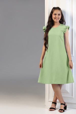 Fashion Dream Girls Solid Knee Length Dress|Girl Dress|Frock|Girls Casual Dress|Girls' Frock|Solid Dress for Girls|Knee Length for Girls|Kids Girls