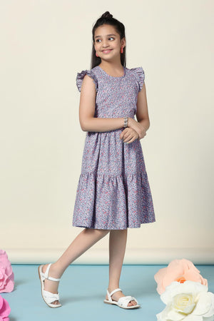 Fashion Dream Girl’s Floral Printed Knee Length Dress