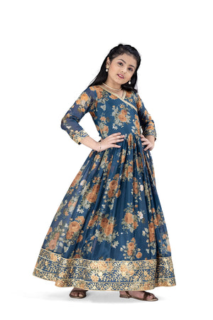 Jwalin Girl's Ethnic Readymade Maxi Length Flared Dresses