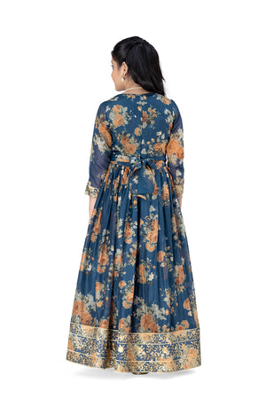 Jwalin Girl's Ethnic Readymade Maxi Length Flared Dresses